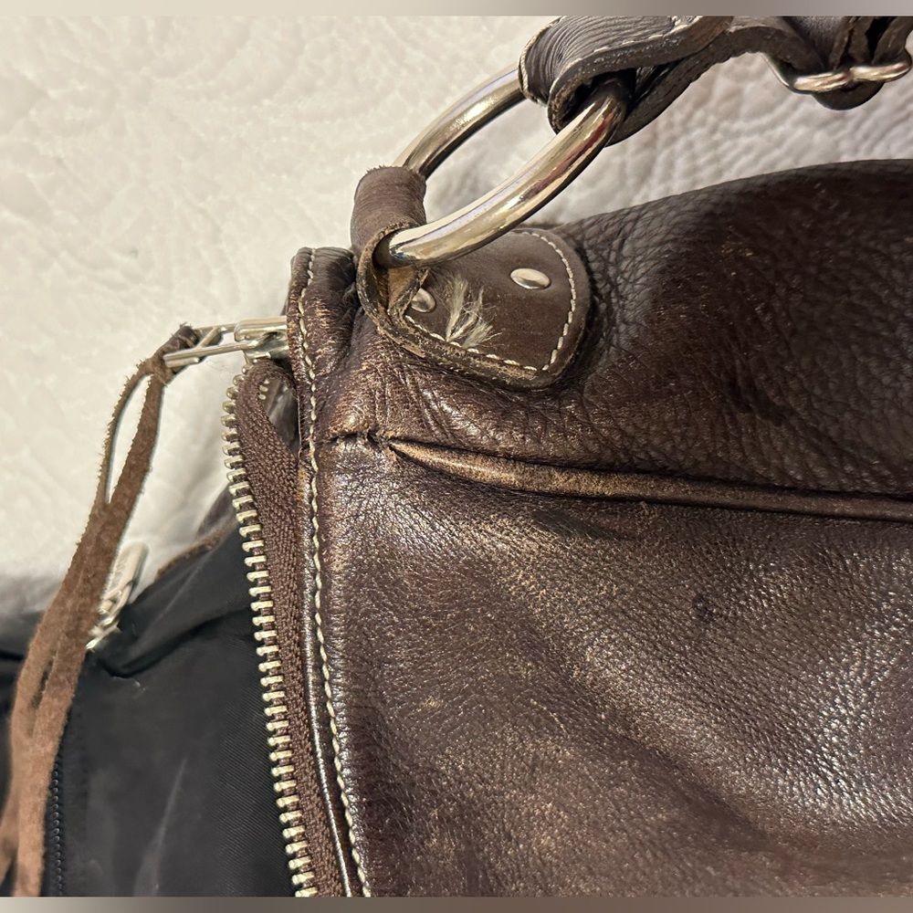 Brown Leather Roots Purse / Messenger Bag. - Picture 13 of 15